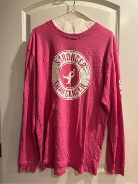 Stronger Than Cancer Long Sleeve Tee - Pink